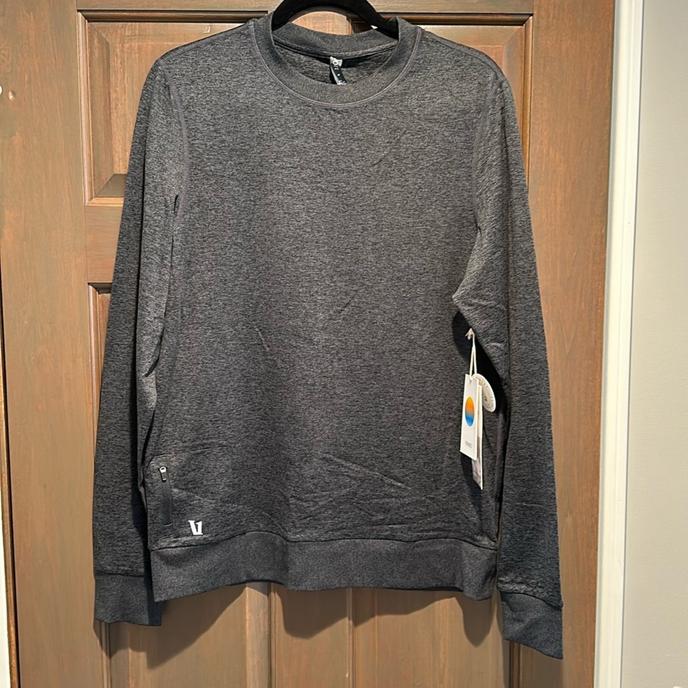 Vuori Ponto Performance Crew, Medium, Charcoal Heather, NWT